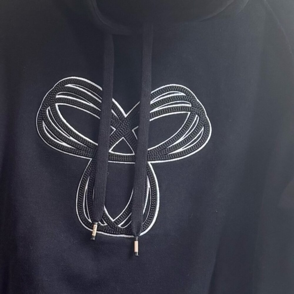 Aritzia TNA Baltic Cotton Hoodie Logo Pocket Sweatshirt Cozy Soft Top Sweater L - Picture 6 of 16